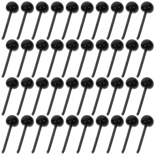 100 paia occhi di cartone animato fai da te piccoli occhi di vetro neri occhi di bambola - Foto 4 di 12