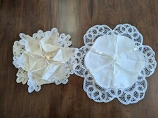 2 Diff colors VTG Rnd "DOILIES x BISCUITS"w/Battenburgh lace borders NEVER USED