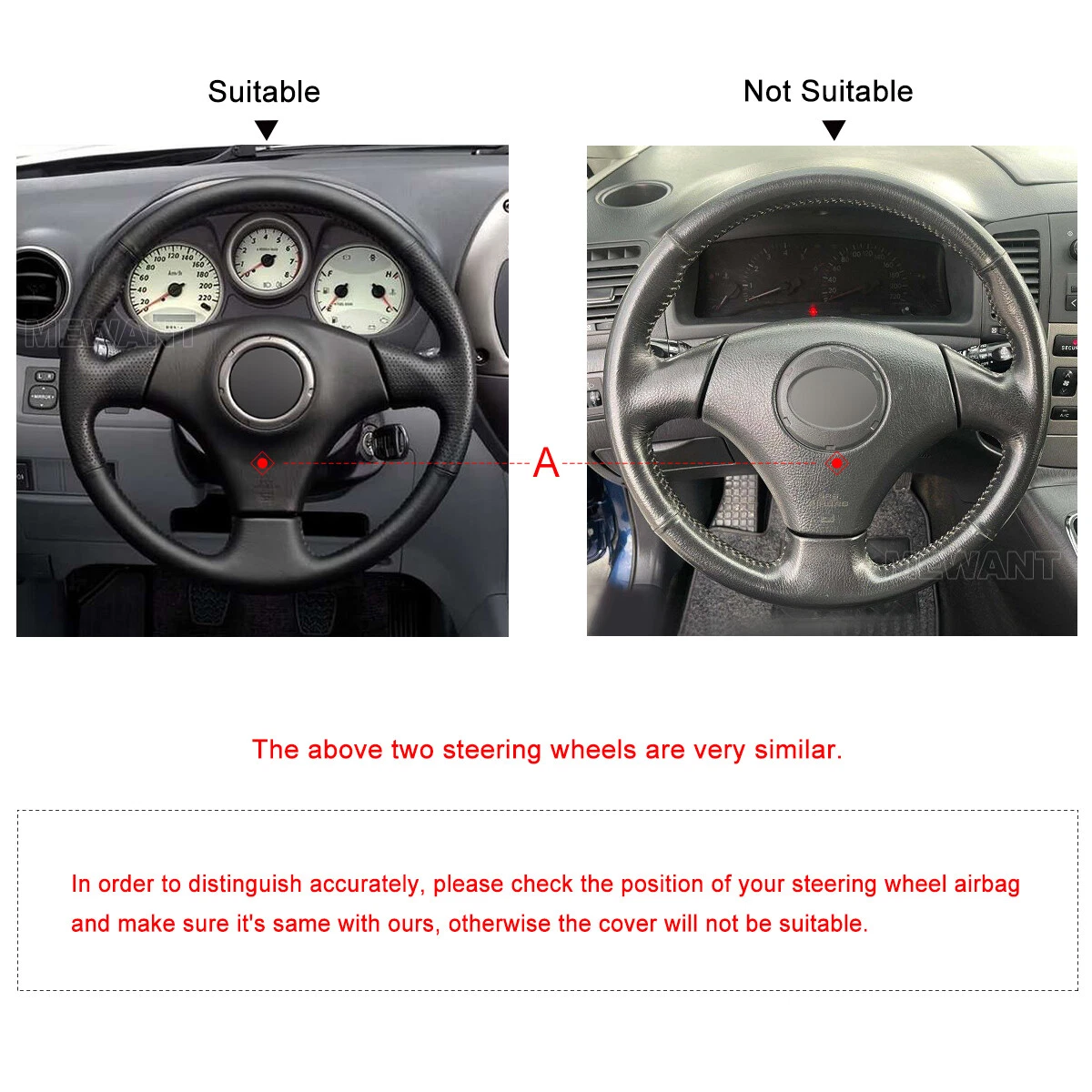 PU Leather Steering Wheel Cover for Toyota Corolla RAV4 Caldina