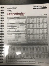 Quickfinder 2018 Tax Year.Form 1040.Checkpoint. Thomas Reuters.Tax Preparation.