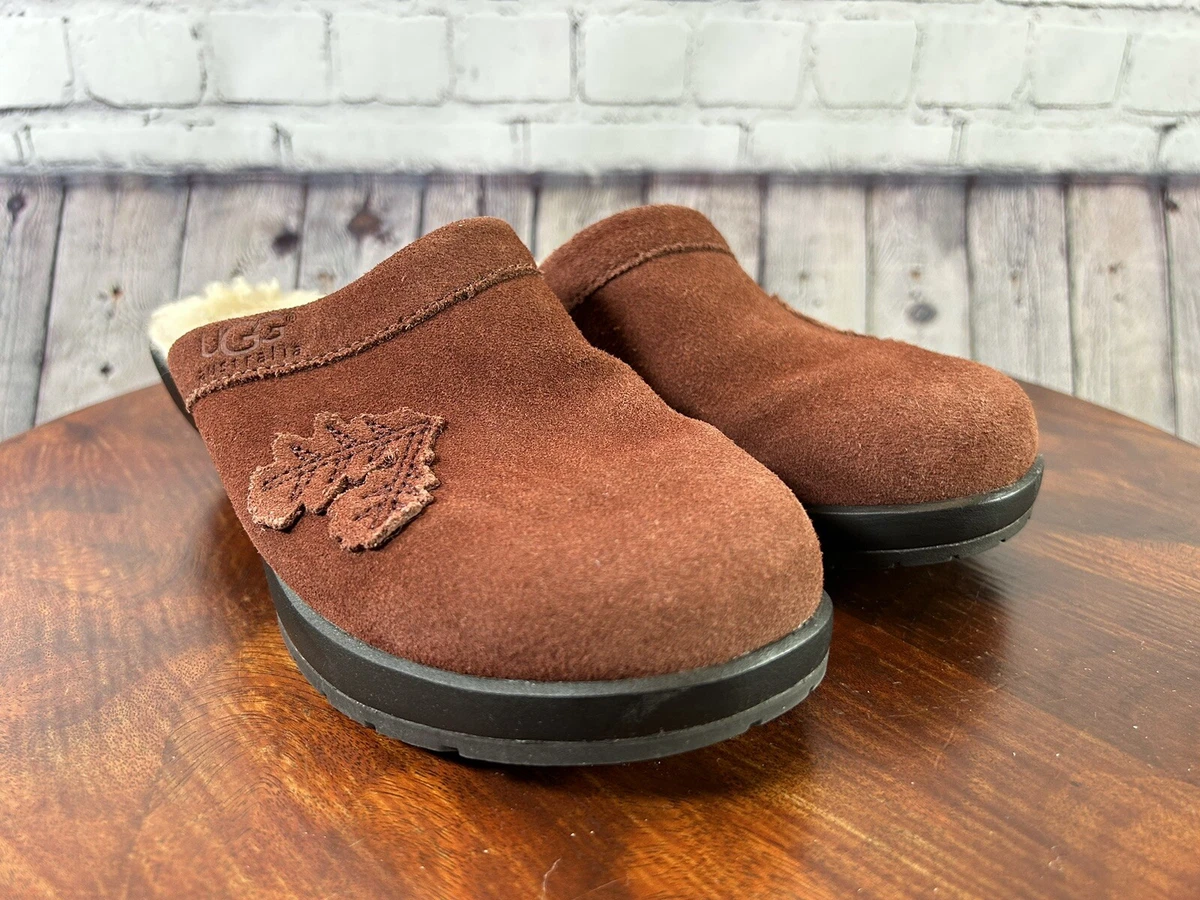 UGG Women's Size 6 Clogs Slip On Suede Red Sheepskin Shoes | eBay