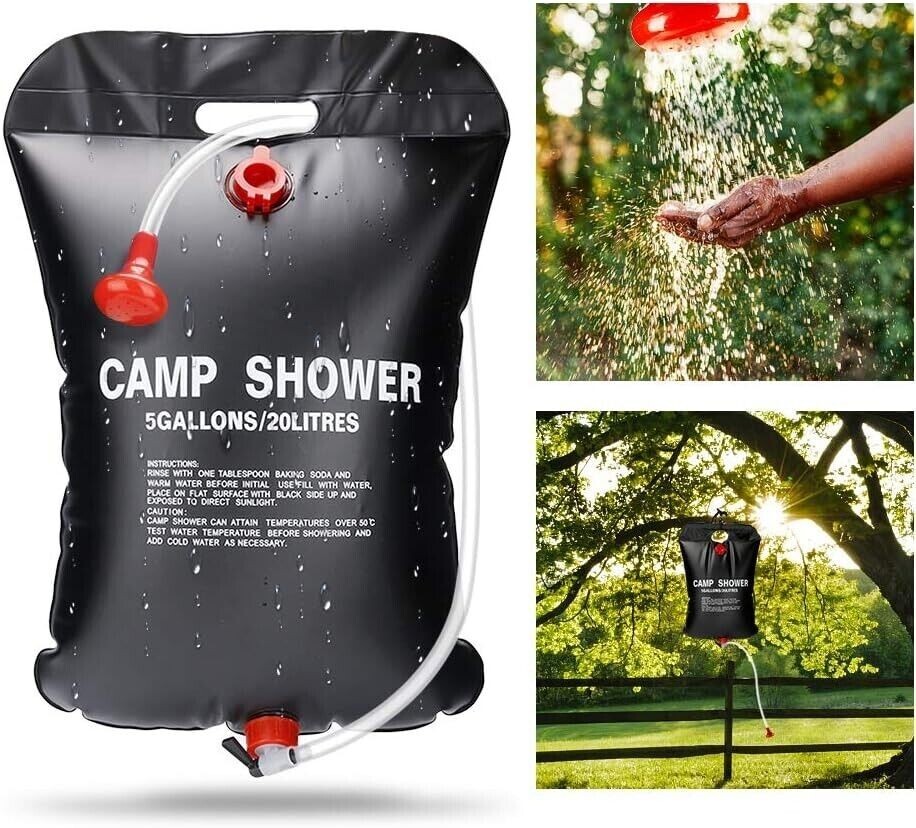 ⭐ Ducha portatil Solar Camping, Bolsa de ducha solar para 20 litros env 24h ⭐