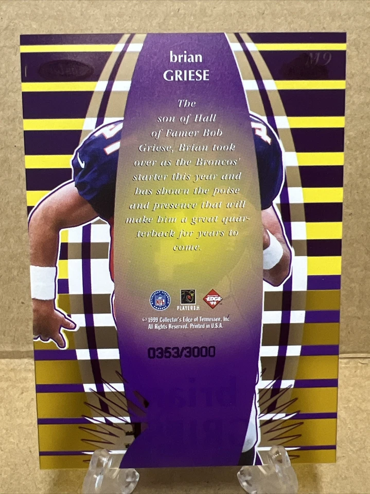 1999 Collector's Edge Masters Majestic Football Card M9 Brian Griese /3000 - Image 2 of 2