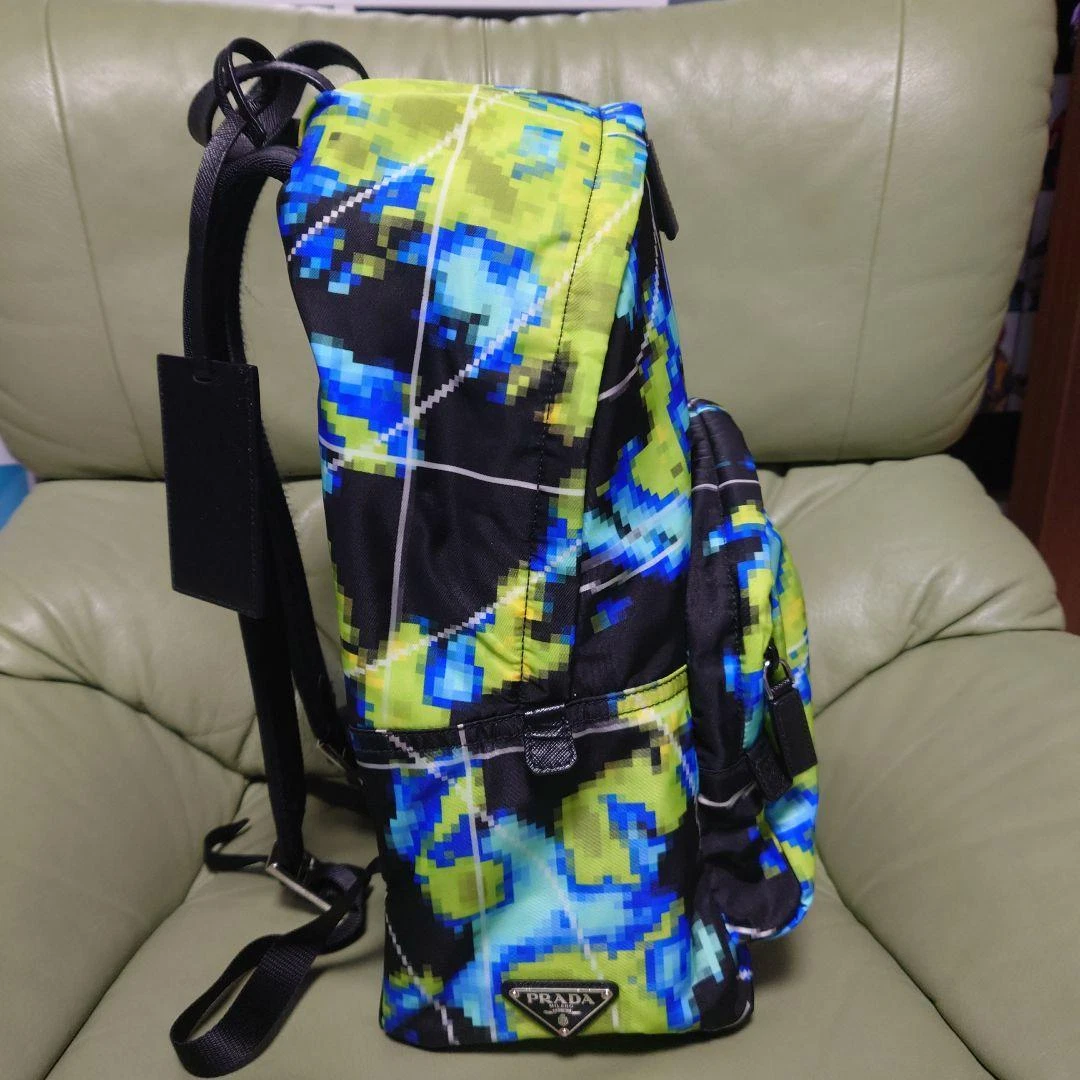 PRADA Taste Radar Backpack 2VZ066 Green unisex in good condition