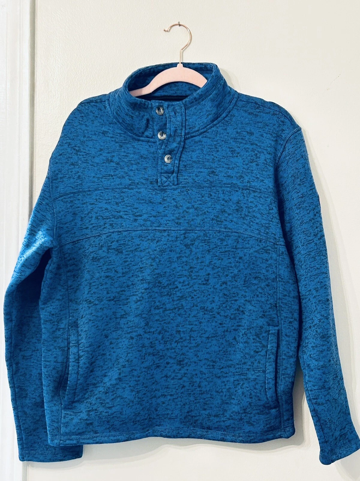 Canada Weathergear Pullover Fleece Shirt Jacket Mens Sz L Button Up Collar