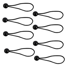 Black Stretch Cord Utility Tie with Black Ball - 100 Pack