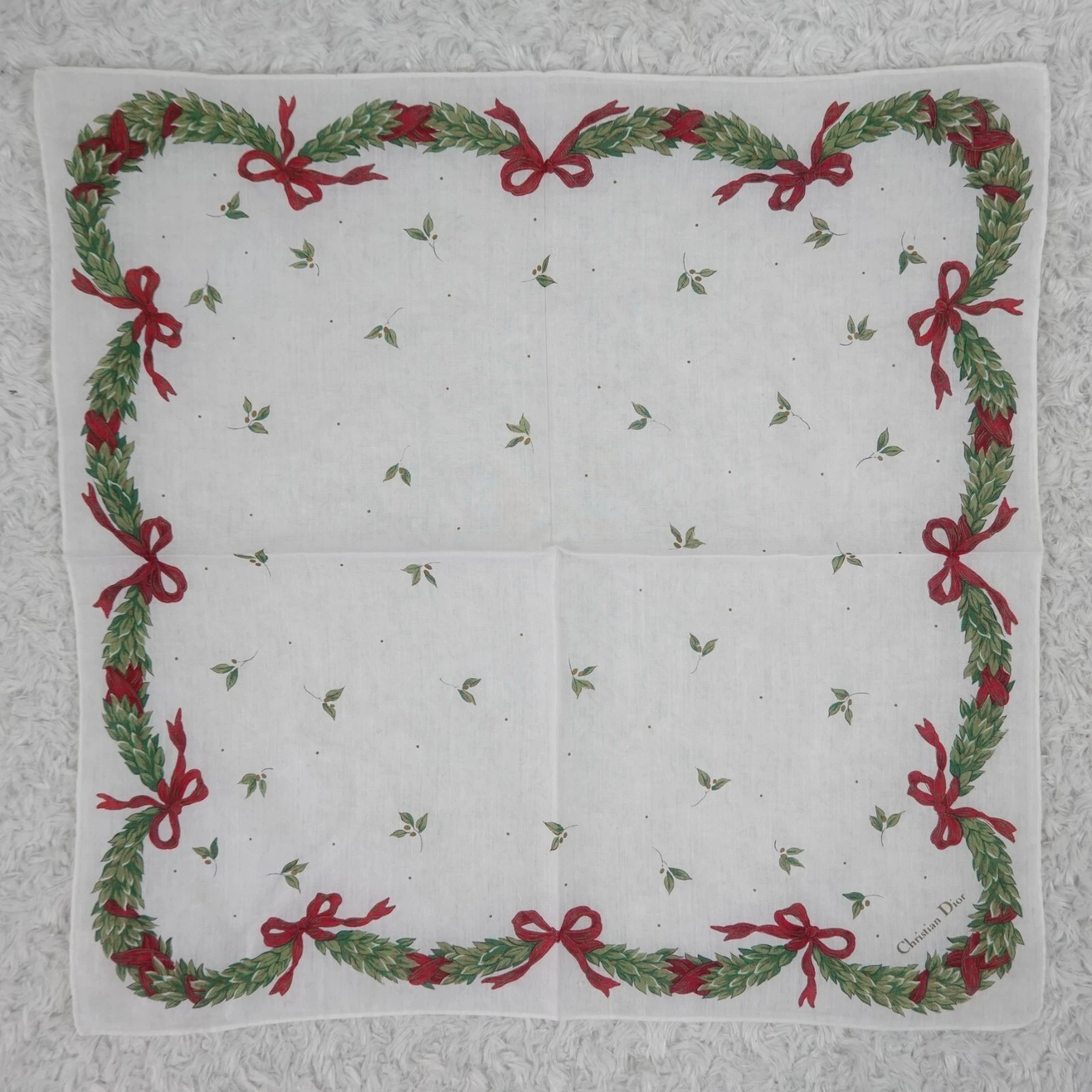 Foulards de poche en coton blanc M699 CHRISTIAN DIOR X MAS foulards carrés 18,5