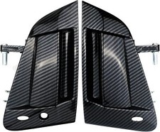 Pair Exterior Door Handle Assembly Front Left Right Side Carbon Fiber Compatible