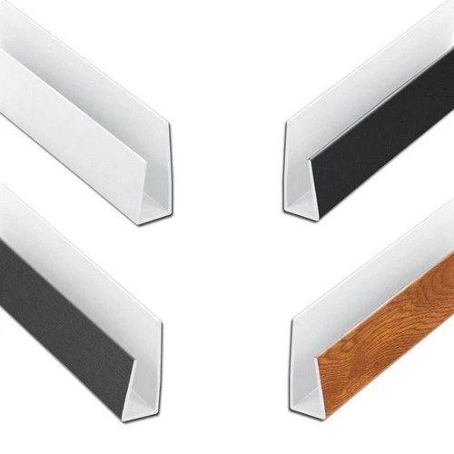 Soffit Edge Trim - PVC Board Clip - Cladding Starter J Trim End Cap - 1m Long