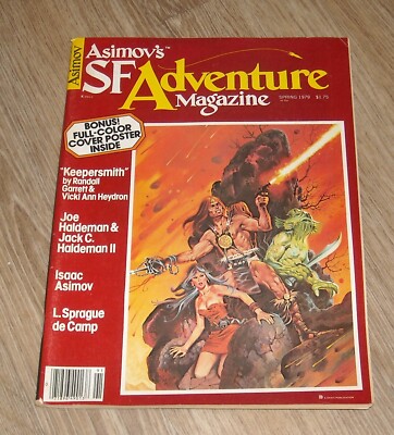 ISAAC ASIMOV SF ADVENTURE MAGAZINE 2 w POSTER RANDALL GARRETT L SPRAGUE de CAMP