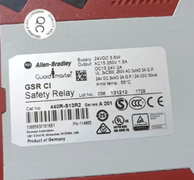 Allen Bradley 440R-S13R2 Guar d m aster Single Input Safety Relay USA 440RS13R2