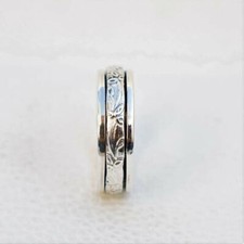 925 Sterling Silver Spinner Ring Solid Handmade Thumb Band Ring All Size SR279