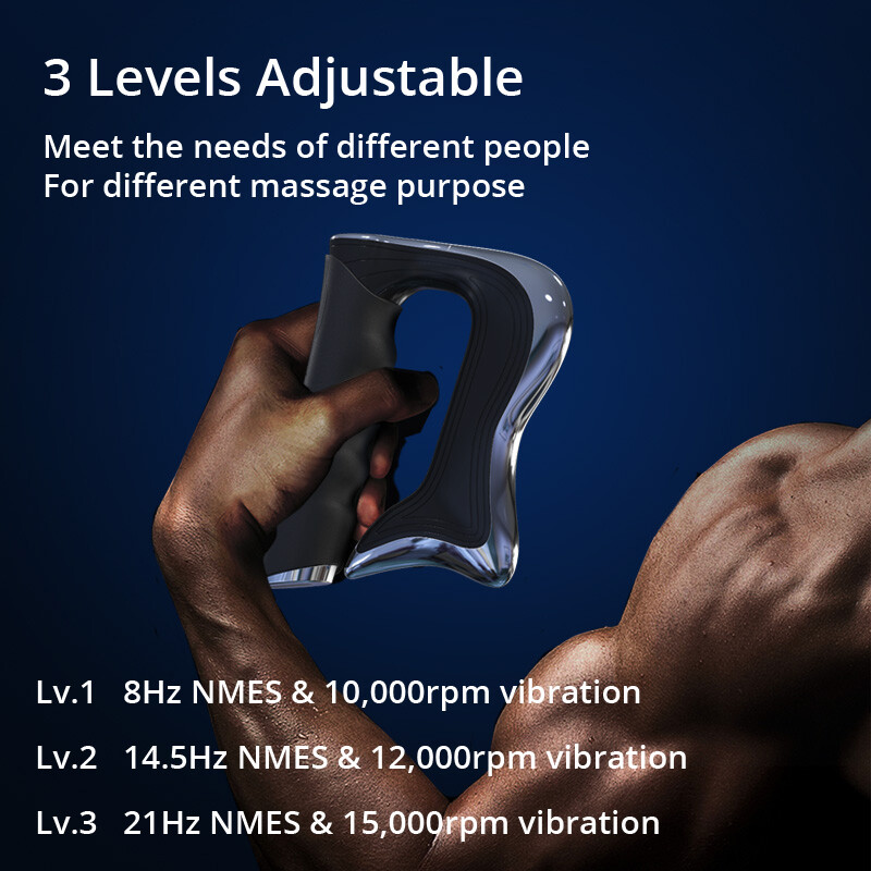 Masajeador de fascia eléctrico de mano raspador de guasha 3 modos presión de liberación térmica