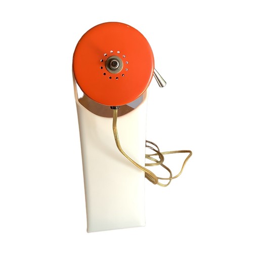 1970's MCM Atomic Orange Metal and White Plastic Vintage Desk Lamp - Picture 8 of 16