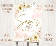 Personalised Printed Foam Board Event Sign WEDDING CHRISTENING BIRTHDAY A2 A3 A4