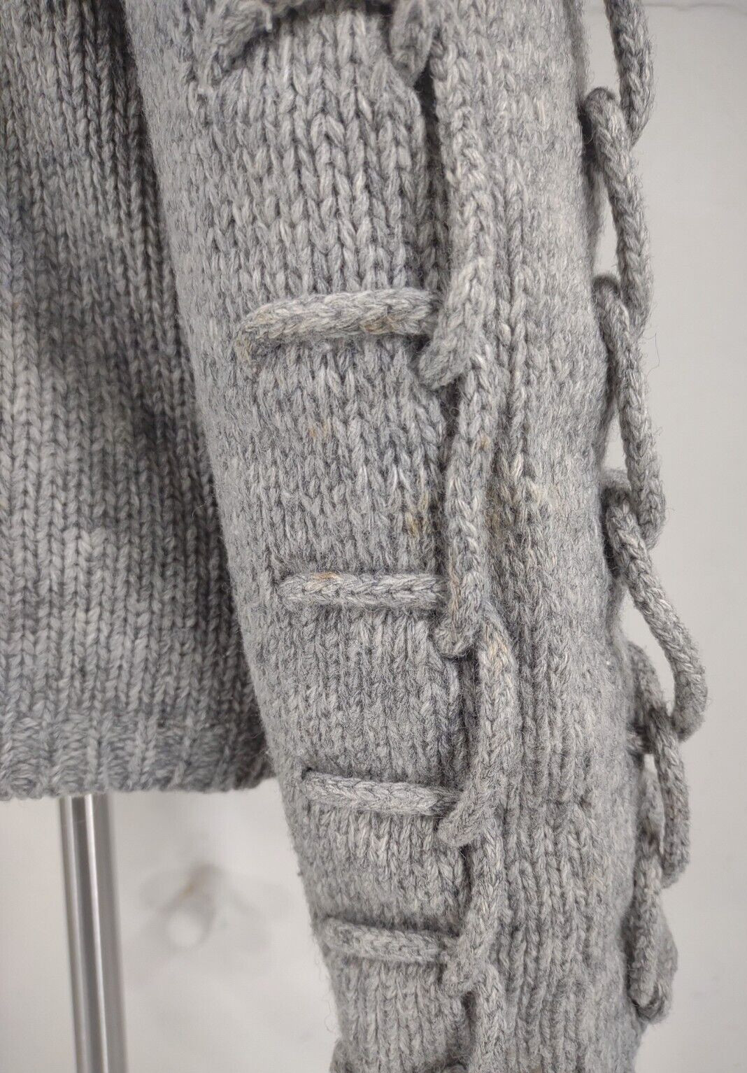 Sundance gray Lambswool blend snap button hooded … - image 6