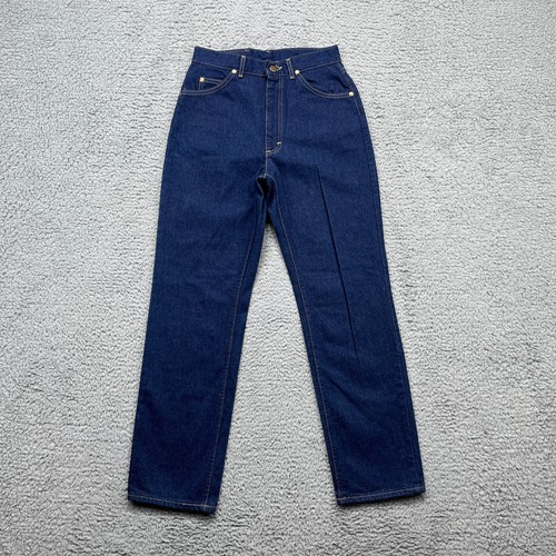 VTG 70s Lee Riders Mom Jeans Womens 11 Dark Wash Straight Union USA Deadstock