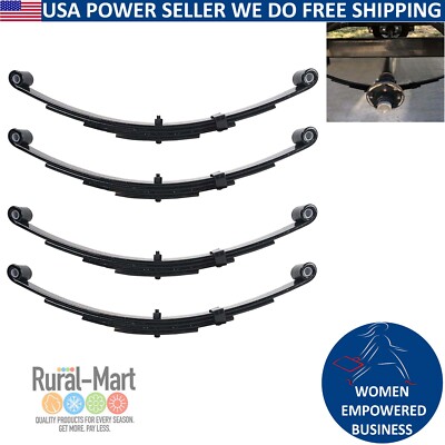 4-Pack Trailer Four Leaf Double Eye Spring 25-1/4'' 1750 lbs for 3500 Axle 20015
