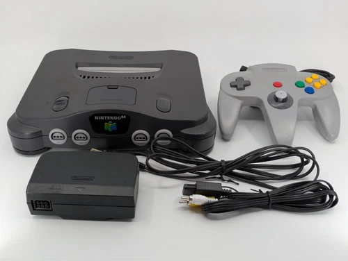 Nintendo 64 N64 Black Console NUS-001 | Tested, Region-Free w/ Controller Cables