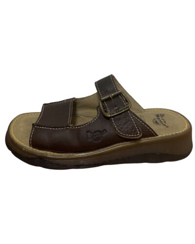Dr. Martens Women’s Vitage Brown Leather Platform Slip On Sandals Size 7 US