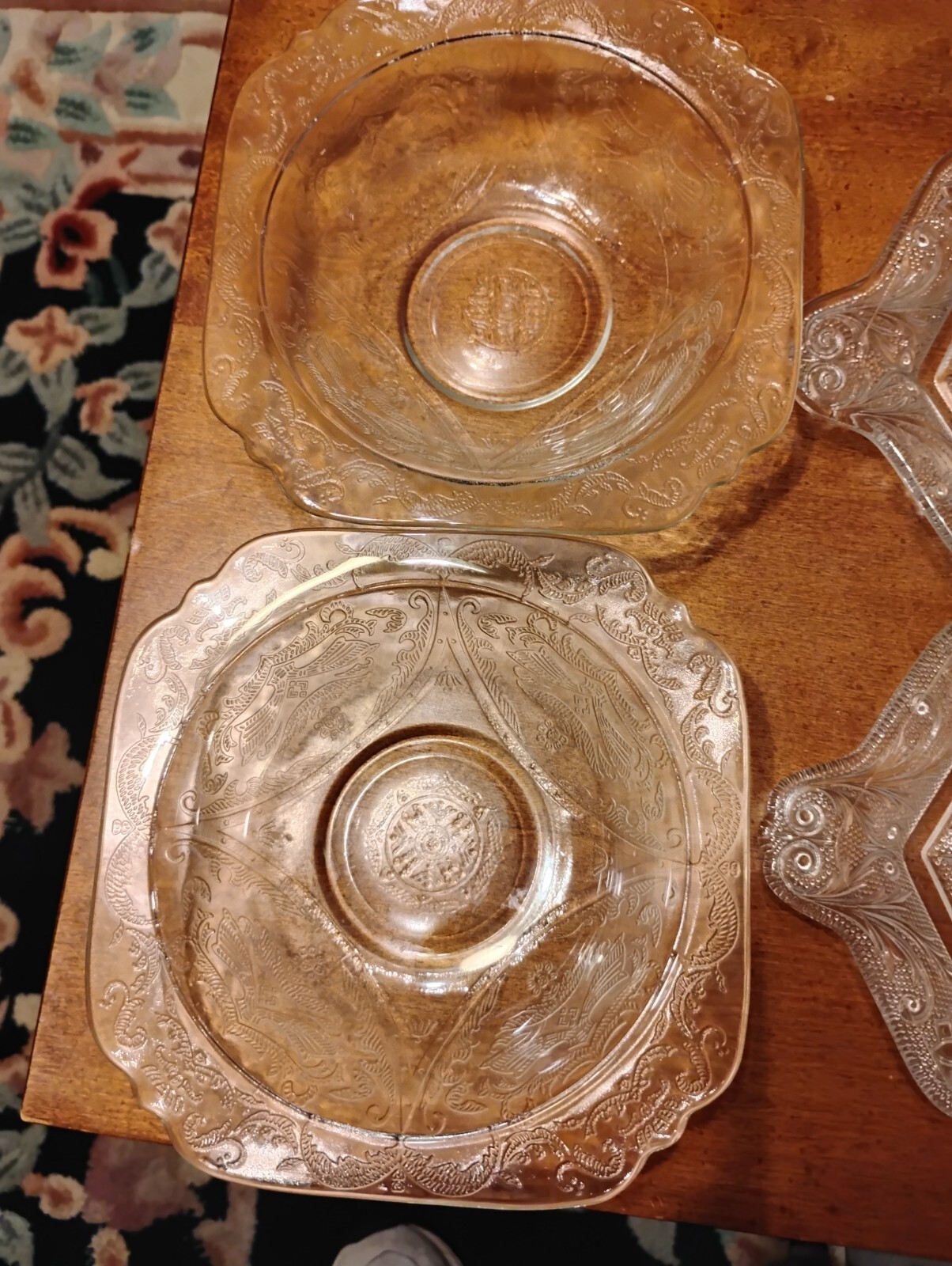 Vintage Indiana Glass Madrid Depression Era Cereal Bowls Set of 2