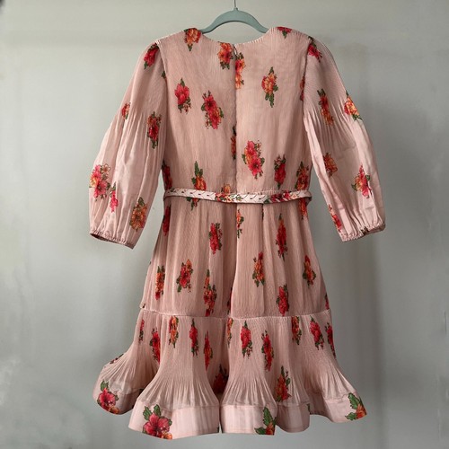 Mini Vestido IMMERMANN Acanalado Estampado Floral Plisado Organza Talla AU1 NUEVO SIN ETIQUETAS - Imagen 3 de 7