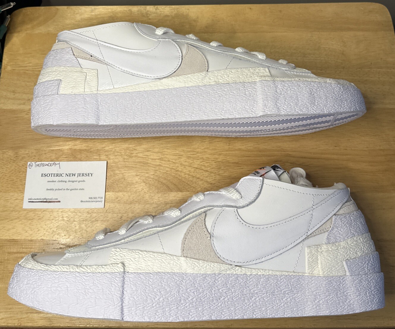 SACAI X NIKE NUOVE sneakers basse uomo Nike x Sacai Blazer TAGLIA 15 bianche e vela DM6443 100