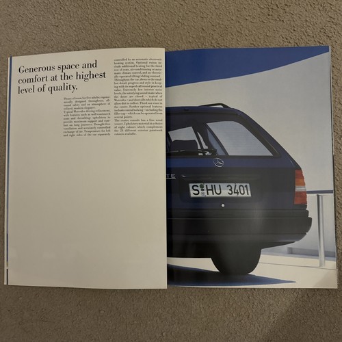 Mercedes-Benz W124 T-Series Estates 1988-89 UK Sales Brochure & Spec Sheets - Picture 3 of 6
