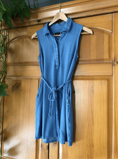 Banana Republic Blue Chambray Dress Sleeveless Tie Waist Women’s size 8