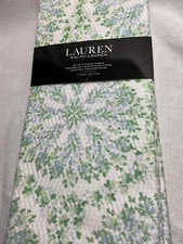 LAUREN RALPH LAUREN KITCHEN TOWELS (2) GREEN  BLUE MEDALLION 100% COTTON NWT