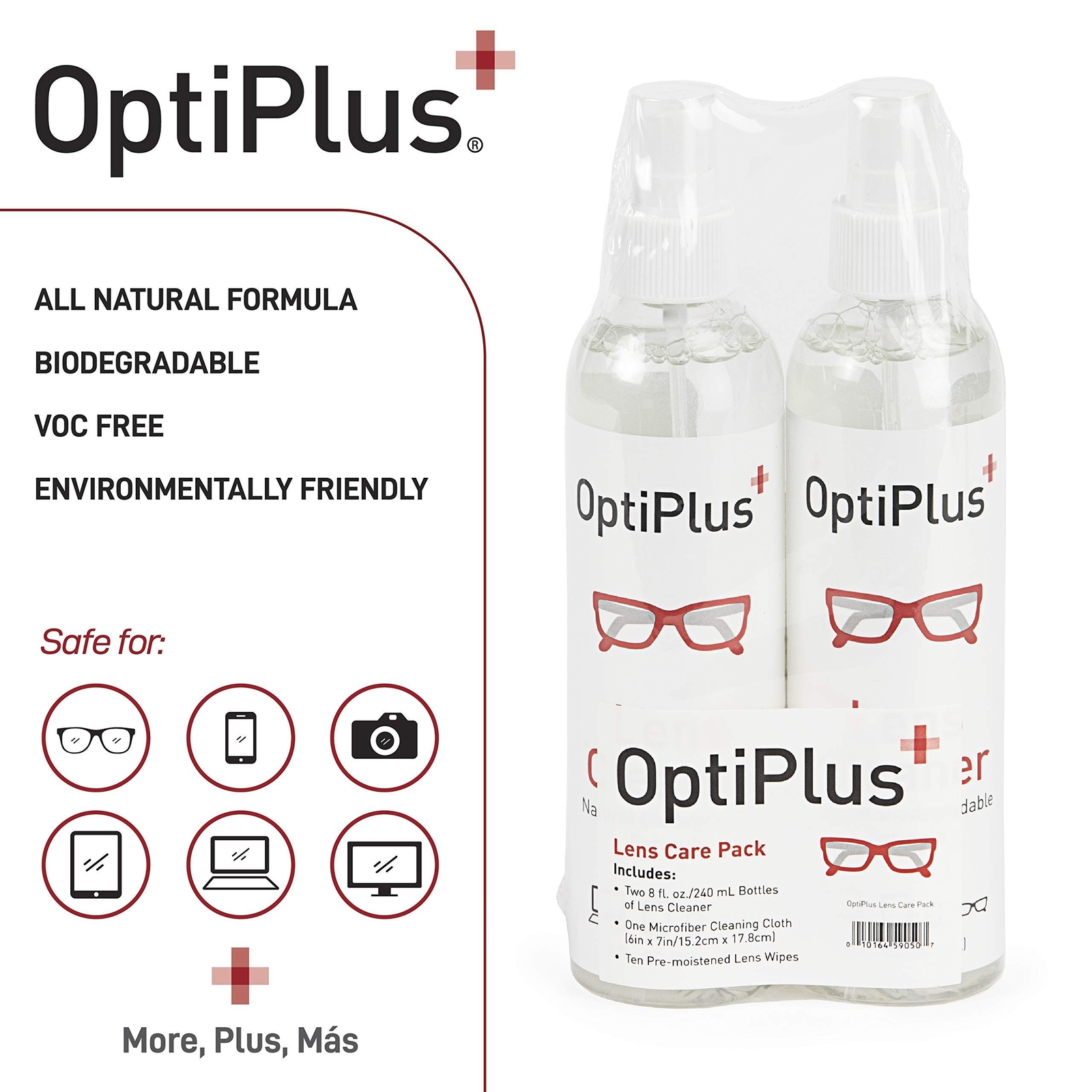 OptiPlus 16oz Lens Cleaning Care Pack | All Natural Eyeglass Cleaning Kit | E...