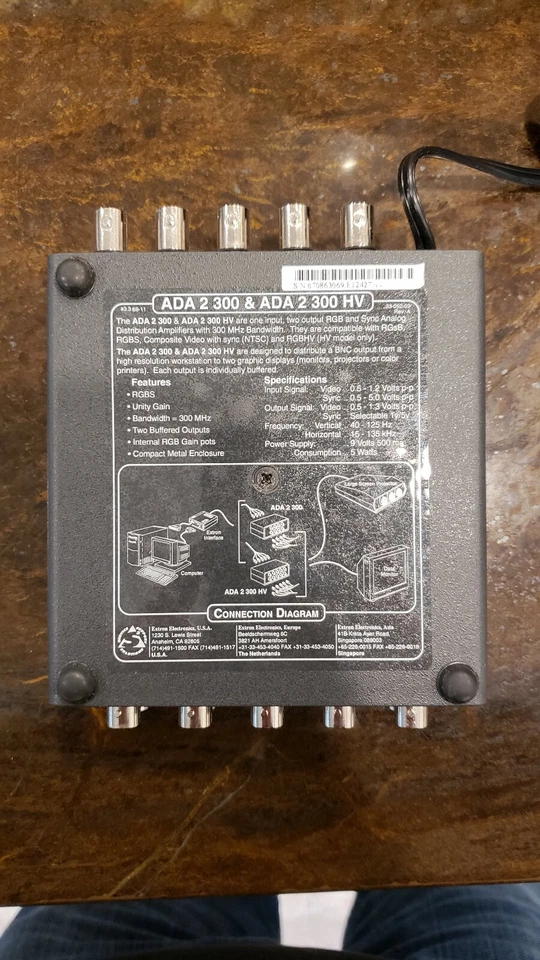 Extron ADA 2 300 HV Video RGB Sync Analog Distribution Amplifier Video Editing - Image 3 of 4