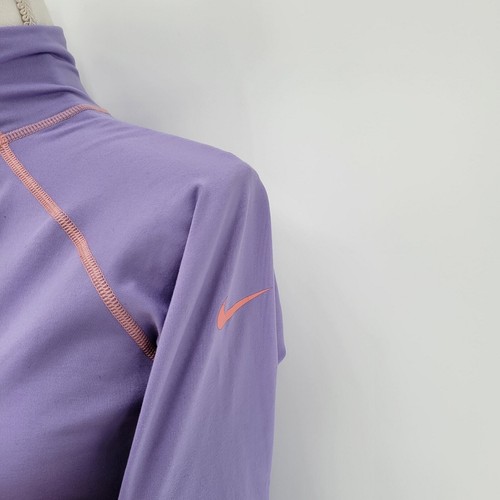 Nike Pro M Hyperwarm Pullover Jacket Purple 1/2 Zip Long Sleeve Purple - Picture 4 of 7
