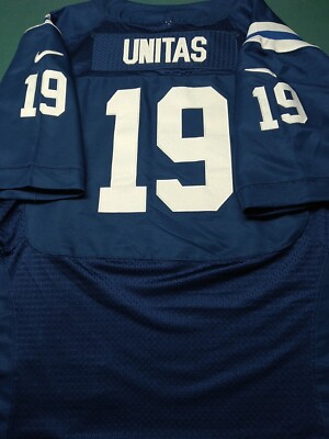 Unitas 19 Nike 52 On Feild Blue NFL XXL football jersey