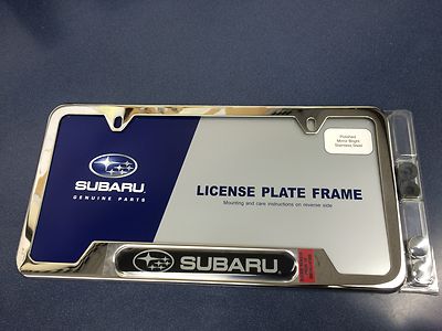 Genuine Subaru Steel License Plate Frame SOA342L127  ''Subaru'' logo Oem New
