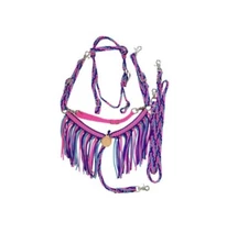 pony Fringe Breast Collar tack set, pony tack, pink pony tack set