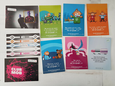 Postkarten Pub - Vertbaudet - Swatch Le Club - Yves Rocher - 9er Set