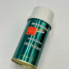 1960s - 70s Mennen Push Button Deodorant Spray Can Full 4oz - New Old Stock Prop