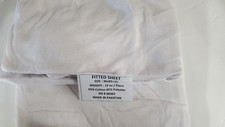 2 PK WHITE CLASSIC FITTED HOSPITAL BED SHEET 36x85 15 DEEP POLY/COTTON NEW