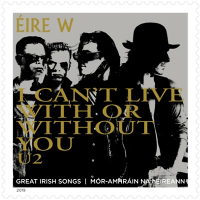 U2 Briefmarke ''With Or Without You'' aus Irland von 2019
