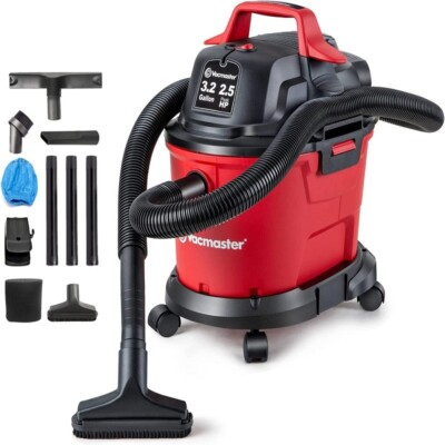 #ad Vacmaster 3.2 Gallon 2.5 Peak Wet Dry Vacuum Cleaner Wall Mounted Portable Red $56.00