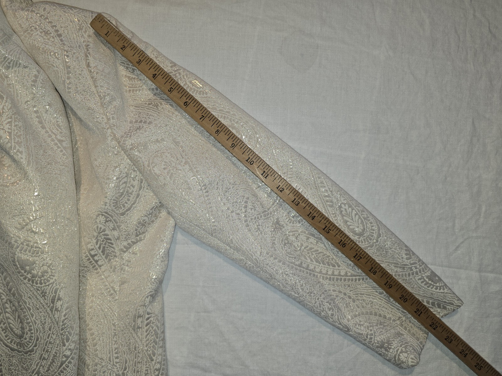 Le Suit 2 Pc Skirt & Jacket 14P Ivory Gold Thread Formal Wedding Career Cocktail