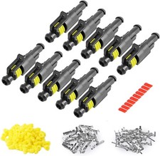 10 Kit 1 Pin Connector, 20-16 AWG Waterproof Electrical Wire Connector, 1.5mm Se
