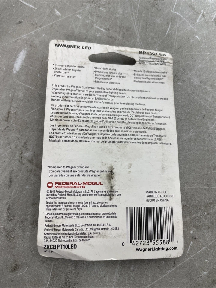 Wagner BPT10LED Wagner Lighting Bpt10 Led 多用途灯泡卡 1 张 — 第 2/2 张图片