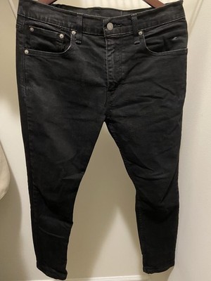 Levi's Slim Tapered Black Denim Jeans Button Logo 5-Pocket Men's