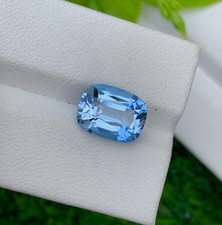 Natural Santa Maria Aquamarine Deep Blue Cushion Cut Loose Gemstone 4CT 