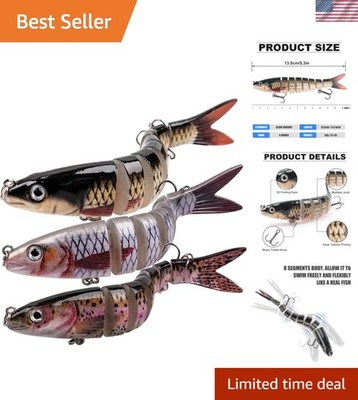 Yellow Multi-Joint Fishing Lures for Bass: Perfect for Freshwater & Saltwater