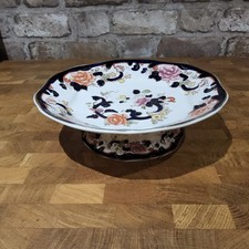 Masons Blue Mandalay footed cake Stand comport tazza 23cm diameter