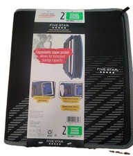 Five Star 2" Zipper Binder, Ring Binder, Xpanz Black/Gray 380 Sheet Capacity