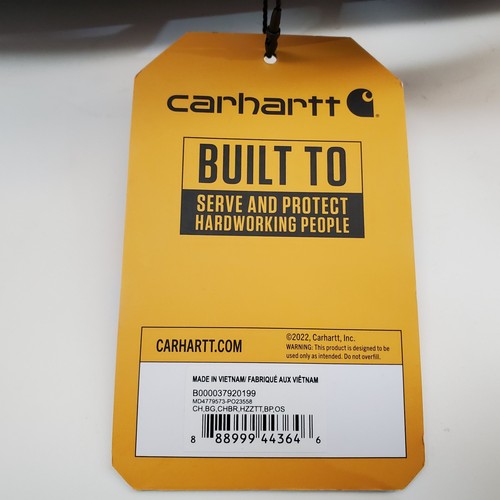 Borsa Carhartt Zip Orizzontale CB0379 Nuova con etichette 16,5"x13,5"x7,5" Marrone Antipioggia - Foto 4 di 11